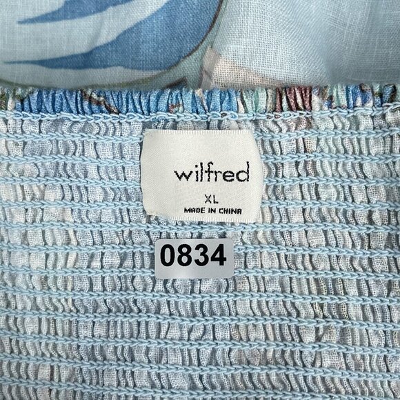 Wilfred Womens Tempest Smocked Floral Linen Mini Dress Floral‎ Long Sleeve XL - Picture 6 of 11